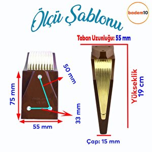 Salkım Mobilya Oturma Grubu Kanepe Tv Ünitesi Konsol Koltuk Ayağı Ayakları Ceviz Altın 19 Cm