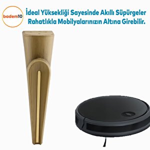 Nota Mobilya Kanepe Sehpa Tv Ünitesi Koltuk Ayağı Baza Ayakları Ahşap Desenli Kahverengi Ceviz 23 Cm