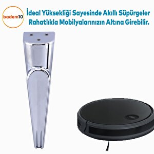 Nota Mobilya Kanepe Tv Ünitesi Koltuk Ayağı Konsol Ayakları Krom Gümüş 23 Cm