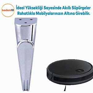 Nota Mobilya Kanepe Sehpa Tv Ünitesi Koltuk Ayağı Baza Ayakları Krom Gümüş 19 Cm