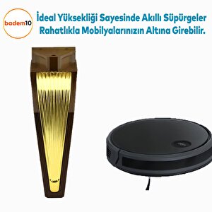 Salkım Mobilya Oturma Grubu Kanepe Sehpa Tv Ünitesi Koltuk Ayağı Baza Ayakları Ceviz Altın 16 Cm