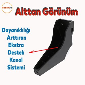 Salkım Mobilya Oturma Grubu Kanepe Sehpa Tv Ünitesi Koltuk Ayağı Baza Ayakları Siyah Krom 16 Cm