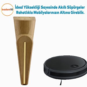 Nota Mobilya Kanepe Sehpa Tv Ünitesi Koltuk Ayağı Baza Ayakları Ahşap Desenli Kahverengi Ceviz 19 Cm