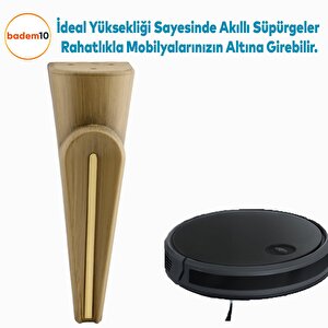 Nota Kanepe Tv Ünitesi Konsol Koltuk Ayağı Ayakları Ahşap Kahverengi Ceviz 19 Cm