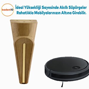 Nota Mobilya Kanepe Sehpa Tv Ünitesi Koltuk Ayağı Baza Ayakları Ahşap Desenli Kahverengi Ceviz 16 Cm