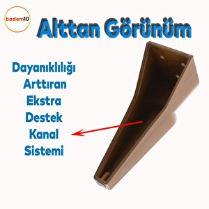 Nota Mobilya Kanepe Tv Ünitesi Koltuk Ayağı Konsol Ayakları Ahşap Desenli Kahverengi Ceviz 23 Cm