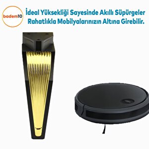 Salkım Mobilya Oturma Grubu Kanepe Sehpa Tv Ünitesi Koltuk Ayağı Baza Ayakları Siyah Altın 16 Cm