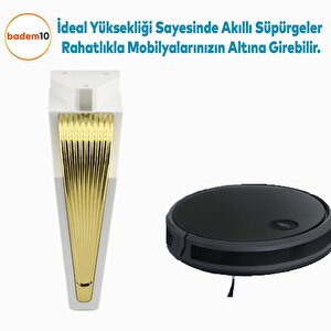 Salkım Mobilya Oturma Grubu Kanepe Sehpa Tv Ünitesi Koltuk Ayağı Baza Ayakları Beyaz Altın 16 Cm