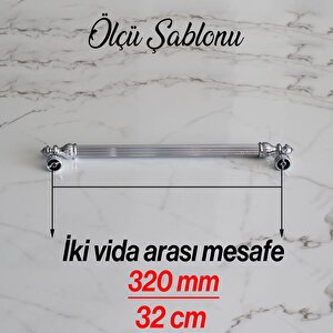Şah 320 Mm Krom Renk Kulp Metal Mobilya Dolap Çekmece Kapak Mutfak Kulpları Kulbu Dolabı Kulpu