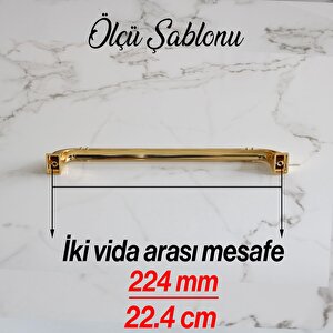 Roma 224 Mm Gold Altın Kulp Metal Mobilya Mutfak Çekmece Dolap Kapak Dolabı Kulpları Kulbu Kulpu