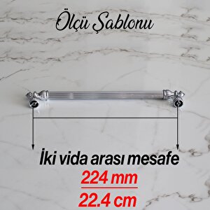 Şah 224 Mm Krom Renk Kulp Metal Mobilya Çekmece Dolap Kapak Mutfak Kulpları Kulbu Dolabı Kulpu