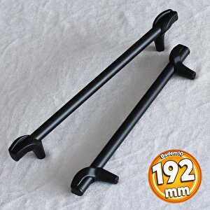 Prade 192 Mm Mat Siyah Metal Kulp Çekmece Mobilya Mutfak Dolap Kapak Kulpları Dolabı Kulbu Kulpu