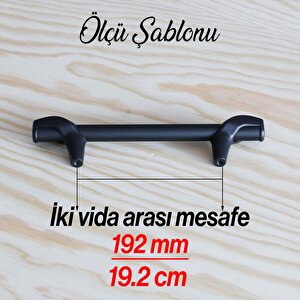 Prade 192 Mm Mat Siyah Metal Kulp Çekmece Mobilya Mutfak Dolap Kapak Kulpları Dolabı Kulbu Kulpu
