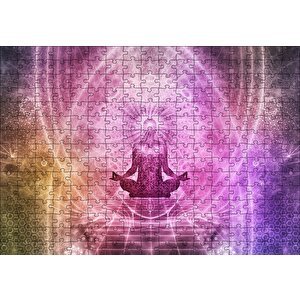 Meditasyon Yapan İnsan Figürü Puzzle Yapboz Mdf Ahşap 255 Parça