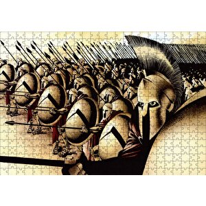 Mızraklı Ve Kalkanlı Askerler Puzzle Yapboz Mdf Ahşap 500 Parça