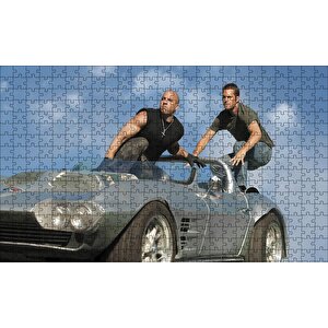 Hızlı Ve Öfkeli Paul Walker Ve Vin Diesel Puzzle Yapboz Mdf Ahşap 500 Parça