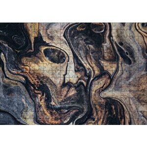 Kum Püskürtme Sanatı Yüz Portre Puzzle Yapboz Mdf Ahşap 255 Parça