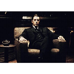 The Godfather Al Pacino Koltukta Puzzle Yapboz Mdf Ahşap 120 Parça