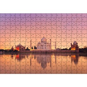 Tac Mahal Ve Nehirdeki Aksi Puzzle Yapboz Mdf Ahşap 255 Parça