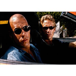 Fast And Furious Walker Ve Diesel Yarışıyor Puzzle Yapboz Mdf Ahşap 120 Parça