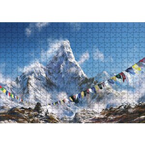 Himalayalarda Dua Bayrakları Puzzle Yapboz Mdf Ahşap 500 Parça