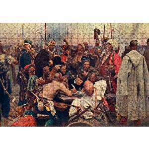 Zaporozhian Mektup Yazarken Ilya Repin Puzzle Yapboz Mdf Ahşap 500 Parça