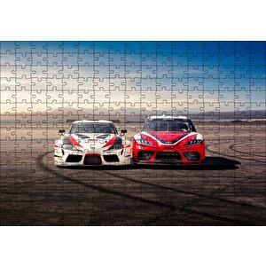 Kırmızı Ve Beyaz Toyota Supralar Puzzle Yapboz Mdf Ahşap 255 Parça