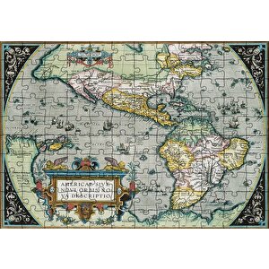 Cakapuzzle  Amerikanın İlk Haritası 1570 Görsel Puzzle Yapboz Mdf Ahşap