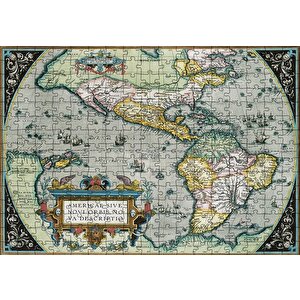 Amerikanın İlk Haritası 1570 Görsel Puzzle Yapboz Mdf Ahşap 255 Parça