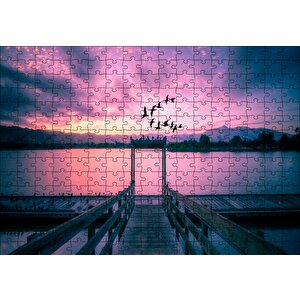 Kızıl Günbatımı Göl Ve Turnalar Puzzle Yapboz Mdf Ahşap 255 Parça