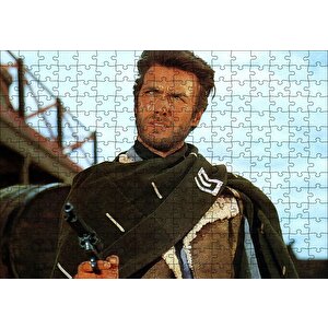 Bir Avuç Dolar İçin Clint Eastwood Puzzle Yapboz Mdf Ahşap 255 Parça
