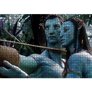 Avatar 2 Jake Ve Neytiri Görseli Puzzle Yapboz Mdf Ahşap 1000 Parça