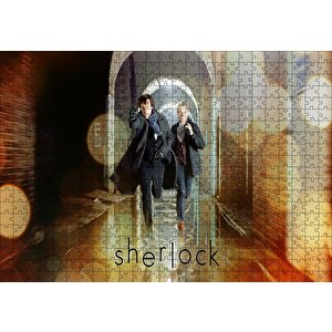 Sherlock Ve Watson Koşuyor Puzzle Yapboz Mdf Ahşap 500 Parça