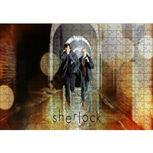 Sherlock Ve Watson Koşuyor Puzzle Yapboz Mdf Ahşap 255 Parça