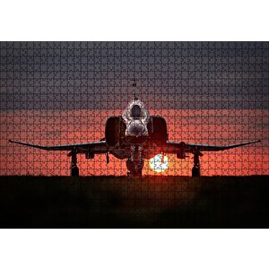 F4 Phantom Süpersonik Jet Ve Günbatımı Puzzle Yapboz Mdf Ahşap 1000 Parça