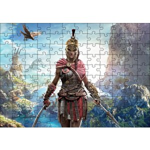 Assassins Creed Kadın Suikastçi Nehir Ve Dağlar Puzzle Yapboz Mdf Ahşap 120 Parça