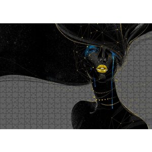 Kadın Ve Takımyıldızlar Puzzle Yapboz Mdf Ahşap 500 Parça