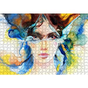 Modern Sanat Göz Bebegindeki Kuşlar Puzzle Yapboz Mdf Ahşap 500 Parça