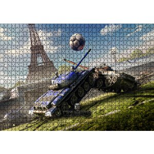 World Of Tanks Paris'te Futbol Puzzle Yapboz Mdf Ahşap 1000 Parça