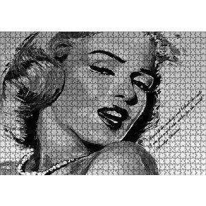 Marilyn Monroe Çizim Puzzle Yapboz Mdf Ahşap 1000 Parça