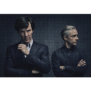 Sherlock Holmes Ve Dr Watson Puzzle Yapboz Mdf Ahşap 500 Parça