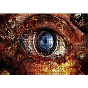 Mekanik İnsan Ve Gözü Puzzle Yapboz Mdf Ahşap 1000 Parça