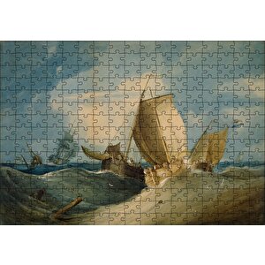 Dev Dalgalardaki Gemiler Puzzle Yapboz Mdf Ahşap 255 Parça