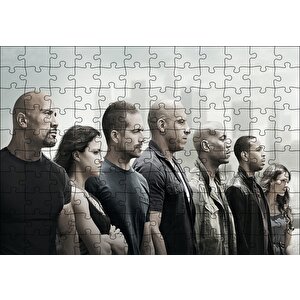 Hızlı Ve Öfkeli Full Cast Afiş Puzzle Yapboz Mdf Ahşap 120 Parça