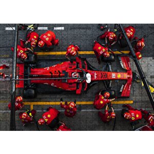 Formula 1 Pitte Kuşbakışı Görünüş Puzzle Yapboz Mdf Ahşap 500 Parça