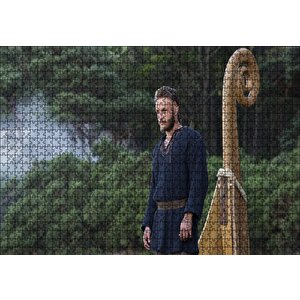 Vikingler Ragnar Gemide Puzzle Yapboz Mdf Ahşap 1000 Parça
