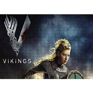 Vikingler Katheryn Winnick Puzzle Yapboz Mdf Ahşap 500 Parça