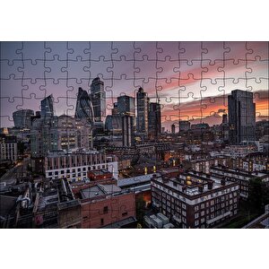 Akşamüzeri Şehir Manzarası Puzzle Yapboz Mdf Ahşap 120 Parça