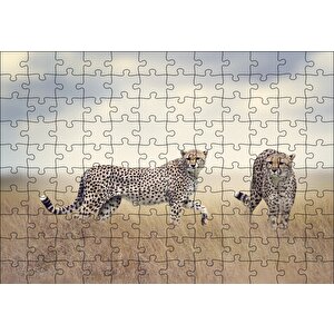 Savanada Av Hazırlığındaki Çitalar Puzzle Yapboz Mdf Ahşap 120 Parça