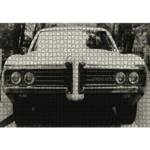 Pontiac Otomobil Siyah Beyaz Fotoğraf Puzzle Yapboz Mdf Ahşap 1000 Parça